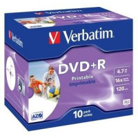 VERBATIM DVD+R(10-Pack)Printable/Jewel/16x/4.7GB