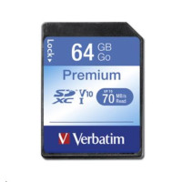 VERBATIM SDXC karta 64GB Class 10, UHS-1 (R:70/W:10 MB/s)