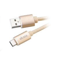 AKASA kabel USB 2.0 Type-C na USB Type-A, 100cm, zlatý