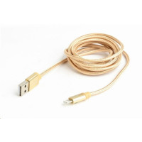 GEMBIRD Kabel CABLEXPERT USB 2.0 Lightning (IP5 a vyšší) nabíjecí a synchronizační kabel, opletený, 1,8m, zlatý, blister