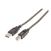 MANHATTAN Kabel USB-A na USB-B, 15m, černá