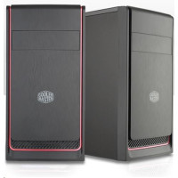 Cooler Master case MasterBox E300L, červený rámeček, Micro-ATX, 2x USB 3.0, bez zdroje