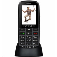 EVOLVEO EasyPhone EG, mobilní telefon pro seniory s nabíjecím stojánkem, černá