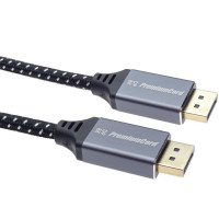 PREMIUMCORD Kabel DisplayPort 1.4 přípojný kabel, kovové a zlacené konektory, 0,5m