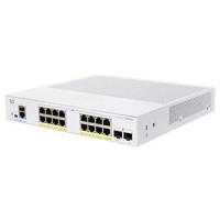 Prepínač Cisco CBS350-16FP-2G, 16xGbE RJ45, 2xSFP, bez ventilátora, PoE+, 240W - REFRESH