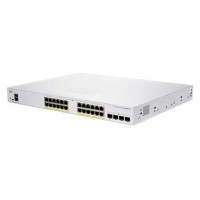 Prepínač Cisco CBS250-24P-4X, 24xGbE RJ45, 4x10GbE SFP+, bez ventilátora, PoE+, 195W - REFRESH