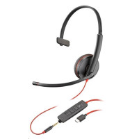 Poly Blackwire C3215 Monaural Headset +Carry Case