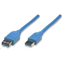 MANHATTAN Kabel USB 3.0 A-A prodlužovací 3m, modrý