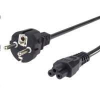 PREMIUMCORD Kabel napájecí 230V pro NTB 2m (3pin C5, trojlístek, "Mickey Mouse")