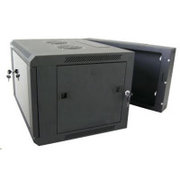 XtendLan 19" dvoudílný nástěnný rozvaděč 9U, šířka 600mm, hloubka 550mm, skleněné dveře-kouřové sklo,nosnost 60kg,černý