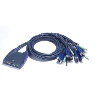 ATEN přepínač KVM 4-port VGA KVMP USB2.0, mini, audio, 1,8m kabely