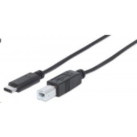 MANHATTAN Kabel USB 2.0 B - USB 3.1 C, (M/M), černý