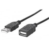 MANHATTAN Kabel USB 2.0 prodlužovací  A Male / A Female 1,8m černý